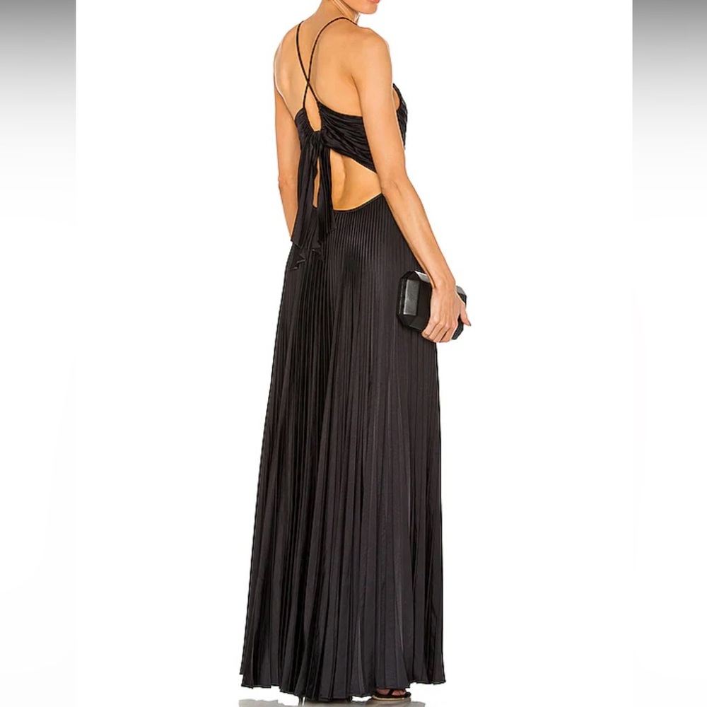 A.L.C. Revolve Aries Satin Pleated Dress NWT Size 10 - Picture 2 of 9